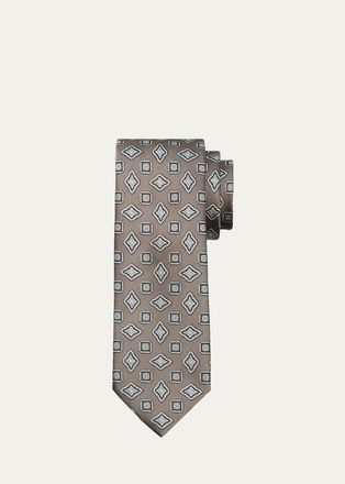 Brioni Mens Medallion Silk Tie