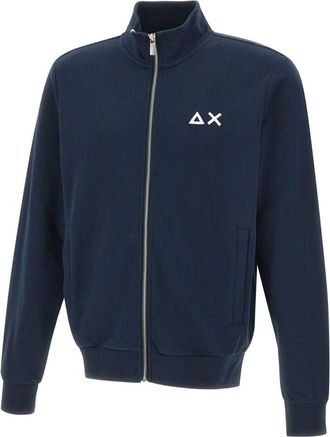Sun 68 Track Zip Basic Fleece - Heren - Vesten met rits - Blauw - 2XL - Katoen - Hoodies & sweatvesten