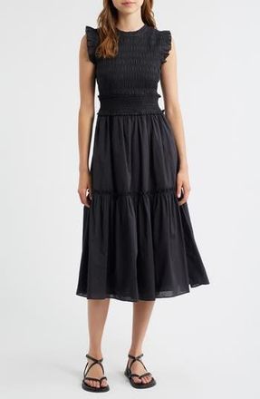 Rails Vivier Smocked Midi Dress in Black at Nordstrom Rack, Size X-Large