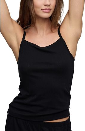 Barefoot Dreams Scalloped Pointelle Tank in Black at Nordstrom, Size X-Large