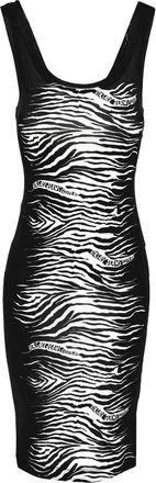 Versace Jeans Couture Abito midi zebrato - Nero