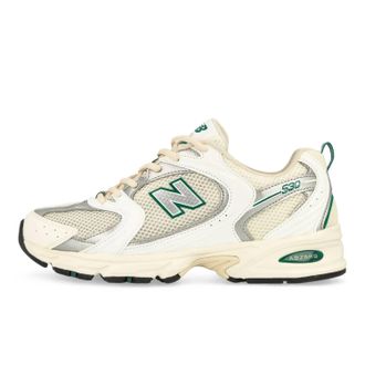 New Balance Mens 530 Retro Running Shoes In White/green Trim