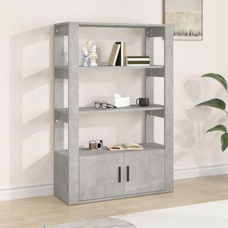 vidaXL Vidaxl - Aparador De Madera Contrachapada Gris Hormig&oacute;n 80x30x119,5 Cm