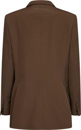 Maison Margiela Womens Blazer Double-Breasted Wool-Blend Brown Polyester Jacket