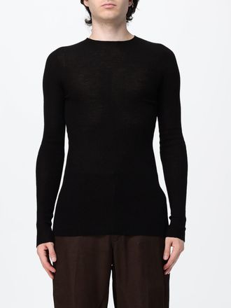 Rick Owens Slim Fit Crewneck Merino Wool Jumper with Long Sleeves