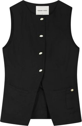 Fab By Fabienne Chapot Mercy Top - Dames - Gillet - Zwart - L - Leer - Kostuums
