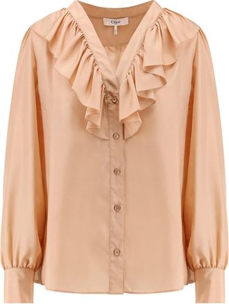 Chloé Silk Shirt With Rouches