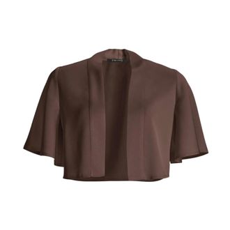 Swing Swing - Satin Bolero - Dames - Jassen - Bruin - Maat: 4XL Satijn