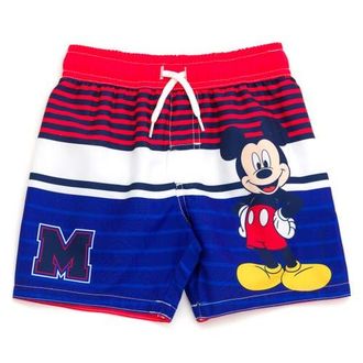 Disney Mickey Mouse Swimwear Swim Trunks in Mickey Navy Stripe at Nordstrom, Size 12M