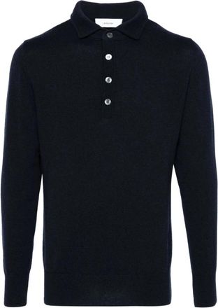 Lardini Stijlvolle T-shirts en Polos - Heren - V-hals truien - Blauw - XL - Wol - Truien & Vesten