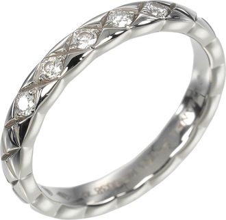 Chanel Platinum Platinum 950 Band Ring (Pre-Owned)