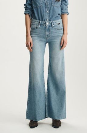 Mavi Gracie Mid Rise Flare Jeans in Bleached Classic Blue at Nordstrom, Size 30 30