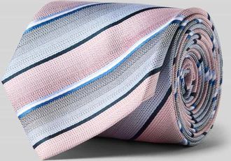 Monti Krawatte aus Seide mit Streifenmuster (7 cm) in Rose, Gr&ouml;&szlig;e 1