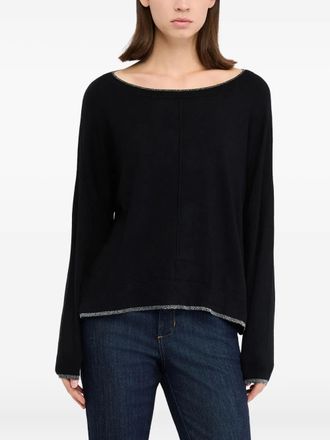 Liu Jo lurex-detail sweater - women - Viscose/Elastane - M - Black