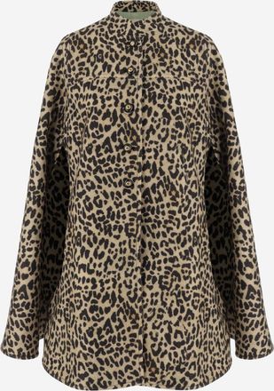 Valentino Garavani Leopard Print Wool Coat