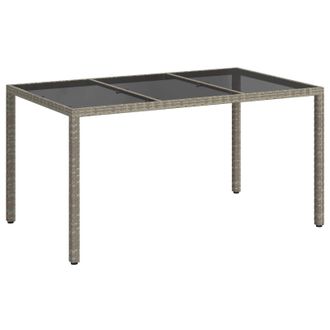 vidaXL Mesa De Jard&iacute;n Gris 150 X 90 X 75 Cm Rat&aacute;n Sint&eacute;tico Vidaxl