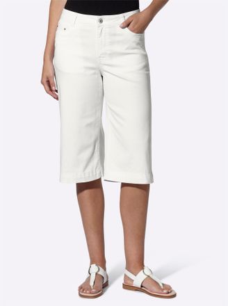 Heine Bermudas HEINE, Damen, Gr. 34, Normalgr&ouml;ssen, ecru, 99% Baumwolle, 1% Elasthan, unifarben, Hosen Bermudas