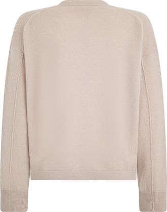 Max Mara Womens Crewneck Sweater Cashmere Blend Pink Wool