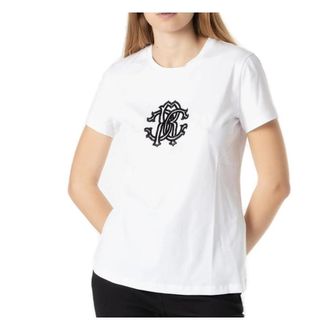 Roberto Cavalli RC Logo Cotton T-Shirt, Brand Size 38 ( US Size 4 )