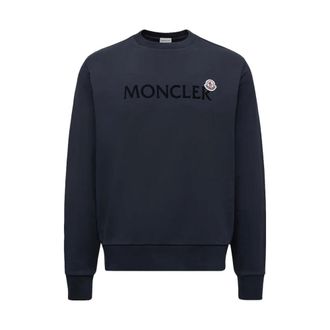 Moncler Sweatshirts, male, Blue, Size: XL Logo Patch Sweatshirt Classic Navy