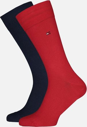 Tommy Hilfiger Mens 2-Pack Classic Embroidered Logo Socks, Red/Navy - Size: 7.5/8/5/5.5/6/6.5/7
