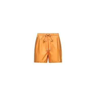 Moncler Moncler Logo Patch Taffeta Shorts, Women, Yellow, Size: 38
