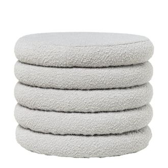 Koketto Home Puff gris borreguito y compartimento