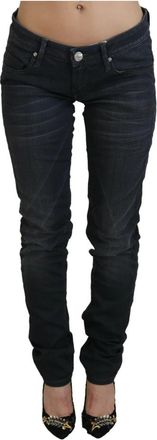 Acht Low Waist Slim Fit Denim Jeans - Dames - Slim Fit Jeans - Zwart - W26 - Denim - Jeans