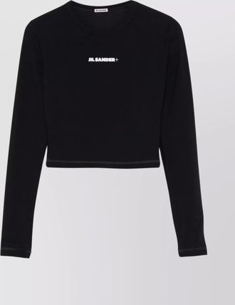 Jil Sander crop top with long sleeves and crew neck