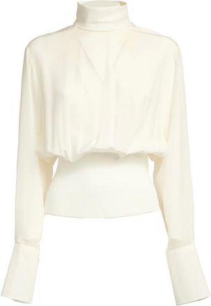 Sportmax Dames, Blouses & Shirts, Wit, Maat: 2XS Zijde