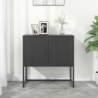 Berkfield Home Sideboard Anthracite 75x35x75 cm Steel in Black | Size: 75 x 35 x 75 cm