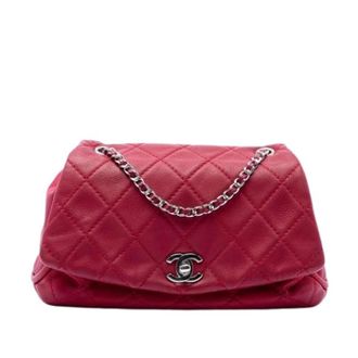 Chanel Pre-owned Classic Flap Schoudertas - Dames - Pre-owned - Rood - Maat: ONE Size Leer