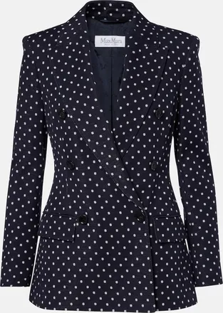Max Mara Polka-dot double-breasted jersey blazer
