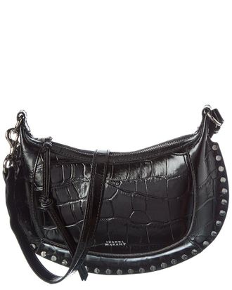 Isabel Marant Oskan Moon Croc-Embossed Leather Hobo Bag