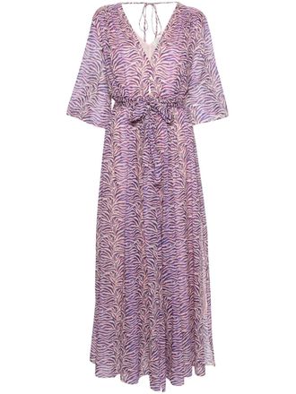 Forte_Forte Maxi-jurk met zebraprint - Roze
