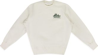 Aim&eacute; Leon Dore White Unisphere Crewneck Sweatshirt