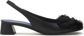 Lanvin Heeled Slingback Ballerina In Leather in Black at Nordstrom, Size 36