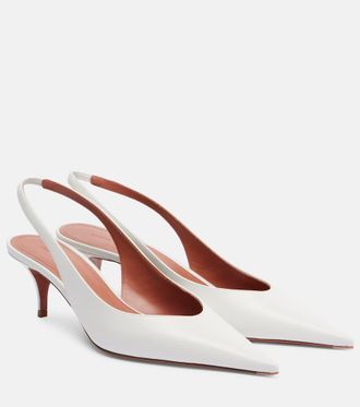 Amina Muaddi Anok 55 leather slingback pumps