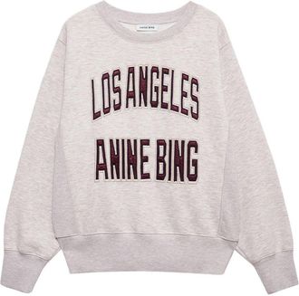 Anine Bing Harry Shrunken Sweatshirt la Oatmeal Melange