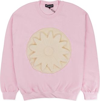 Paula Canovas Del Vas FLOWER EMBOSSED PINK PULLOVER SWEATER