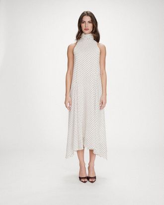 Grace & Mila Mouwloze maxi jurk met stippen VALORIA