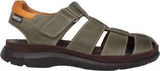 Pikolinos Groene Herensandaal - Zomercollectie - Heren - Sandalen - Groen - 40 EU - Leer - Schoenen