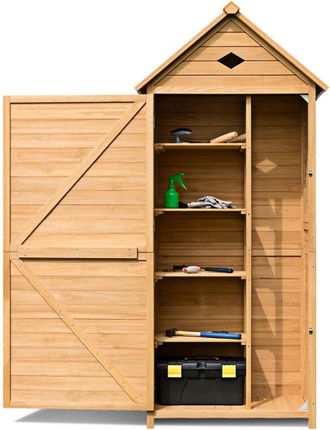 Costway Costway Cobertizo De Jard&iacute;n Caseta De Herramientas Gabinete De Madera 176 X 70 X 35,5cm Con Estantes Compartimiento De Almacenaje