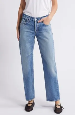 Moussy Vintage MV Cheval Low Rise Straight Leg Jeans in Light Blue at Nordstrom Rack, Size 29