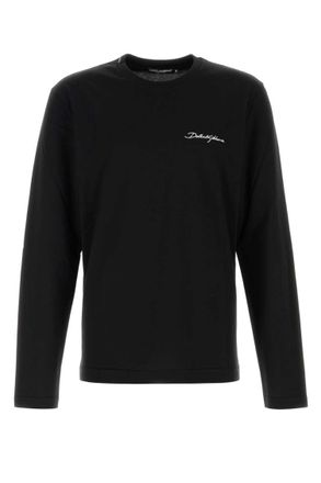 Dolce & Gabbana Black Long Sleeves Logo T-Shirt