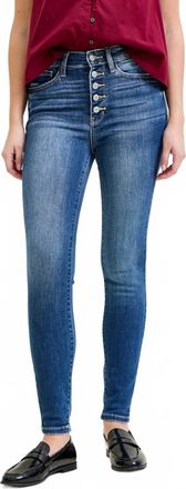 Judy Blue High Rise Button Fly Skinny Jean In Medium Wash