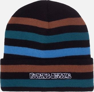 Fucking Awesome Mens FA Wanto Striped Cuff Beanie - Black - Multi - Size: NS