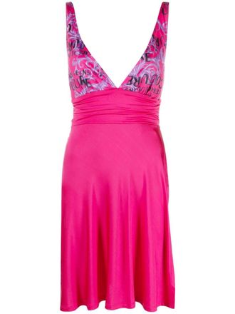 Versace Jeans Couture Mini-jurk met logoprint - Roze