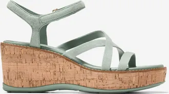 Cole Haan Womens Grand Ambition Azzura Strappy Wedge Sandal - Green Size 10.5