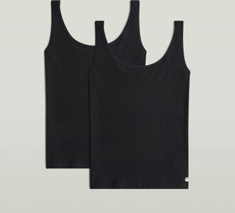 G-Star Rib Tanktop Set van 2 - Zwart - Dames